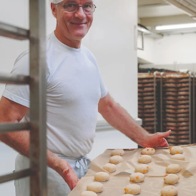 So sehen unsere Kürbissofties aus, bevor sie goldbraun gebacken werden. 